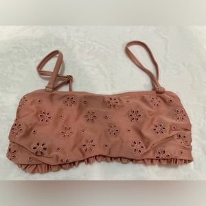 CHELSEA & VIOLET Pink Floral Design Bikini Top size XS